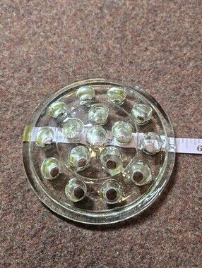 Vintage Clear Glass Flower Frog 5.5in
